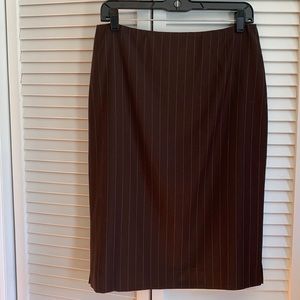 Size 10 Brown Ralph Lauren pinstripe pencil skirt